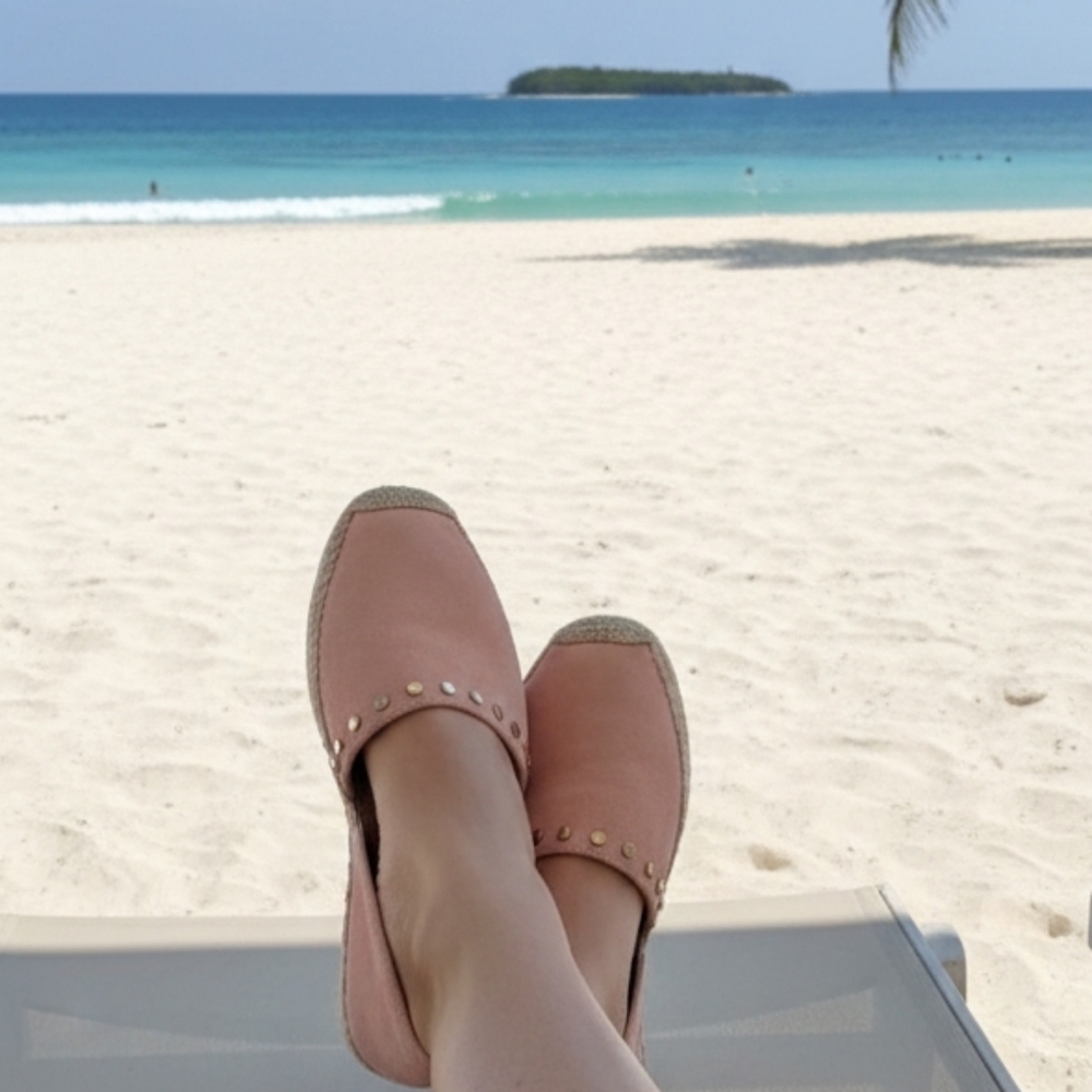 Jimmy Choo pink studded suede espadrilles 7